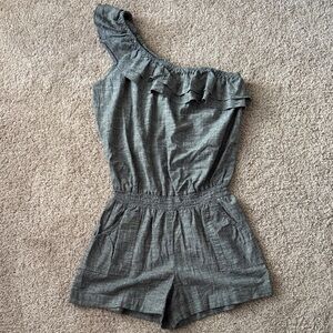 Velvet Heart Charcoal One-Shoulder Romper